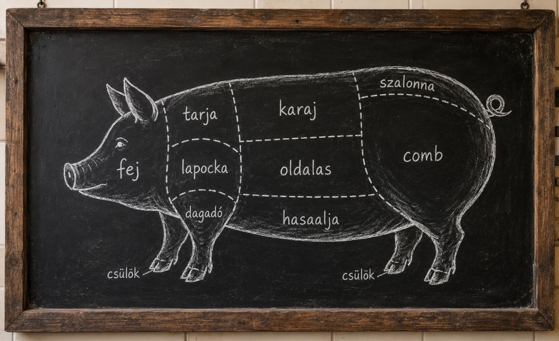 A sertés részei